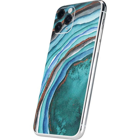 Turquoise Watercolor Geode iPhone 11 Pro Skin